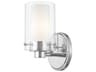 Livex Lighting Manhattan 1-Light Polished Chrome Glass Wall Sconce