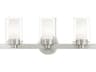Livex Lighting Manhattan 3-Light Brushed Nickel Glass Vanity Light