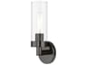 Livex Lighting Ludlow 1-Light Black Chrome Glass Wall Sconce