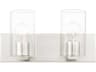 Livex Lighting Zurich 2-Light Brushed Nickel Clear Glass Vanity Light