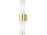 Livex Lighting Lindale 2-Light Satin Brass Glass Vanity Light