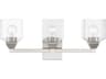 Livex Lighting Aragon 3-Light Brushed Nickel Glass Vanity Light