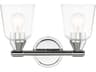 Livex Lighting Catania 2-Light Polished Chrome Glass Vanity Light