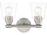 Livex Lighting Catania 2-Light Brushed Nickel Glass Vanity Light