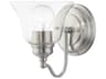 Livex Lighting Moreland 1-Light Brushed Nickel Glass Wall Sconce