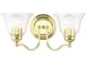 Livex Lighting Moreland 2-Light Polished Brass Glass Vanity Light