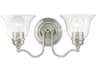 Livex Lighting Moreland 2-Light Brushed Nickel Glass Vanity Light