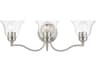 Livex Lighting Moreland 3-Light Brushed Nickel Glass Vanity Light