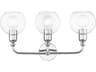 Livex Lighting Downtown 3-Light Polished Chrome Glass Vanity Light