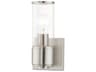 Livex Lighting Quincy 1-Light Brushed Nickel Glass Wall Sconce