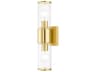 Livex Lighting Quincy 2-Light Satin Brass Glass Vanity Light