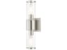 Livex Lighting Quincy 2-Light Brushed Nickel Glass Vanity Light