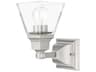 Livex Lighting Mission 1-Light Brushed Nickel Glass Wall Sconce