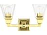 Livex Lighting Mission 2-Light Polished Brass Glass Vanity Light