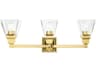Livex Lighting Mission 3-Light Polished Brass Glass Vanity Light