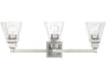 Livex Lighting Mission 3-Light Brushed Nickel Glass Vanity Light