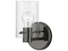 Livex Lighting Munich 1-Light Black Chrome Glass Wall Sconce