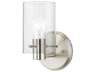 Livex Lighting Munich 1-Light Brushed Nickel Glass Wall Sconce