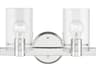 Livex Lighting Munich 2-Light Polished Chrome Nickel Glass Vanity Light