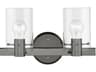 Livex Lighting Munich 2-Light Black Chrome Glass Vanity Light