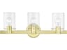 Livex Lighting Munich 3-Light Satin Brass Glass Vanity Light