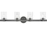 Livex Lighting Munich 4-Light Black Chrome Glass Vanity Light