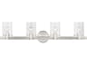 Livex Lighting Munich 4-Light Brushed Nickel Glass Vanity Light