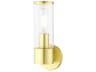 Livex Lighting Banca 1-Light Satin Brass Clear Glass Wall Sconce
