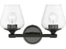 Livex Lighting Willow 2-Light Black Chrome Glass Vanity Light