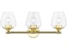Livex Lighting Willow 3-Light Polished Brass Glass Vanity Light