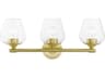 Livex Lighting Willow 3-Light Satin Brass Glass Vanity Light