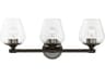 Livex Lighting Willow 3-Light Black Chrome Glass Vanity Light