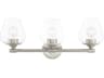 Livex Lighting Willow 3-Light Brushed Nickel Glass Vanity Light