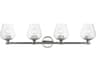 Livex Lighting Willow 4-Light Polished Chrome Glass Vanity Light