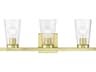 Livex Lighting Cityview 3-Light Satin Brass Glass Vanity Light