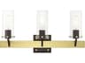 Livex Lighting Beckett 3-Light Satin Brass Clear Glass Vanity Light