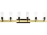 Livex Lighting Beckett 6-Light Satin Brass Glass Vanity Light