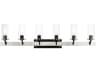 Livex Lighting Beckett 6-Light Brushed Nickel Clear Glass Vanity Light