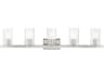 Livex Lighting Clarion 5-Light Brushed Nickel Glass Vanity Light