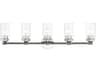 Livex Lighting Whittier 5-Light Polished Chrome Glass Vanity Light