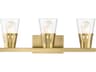 Livex Lighting Bennington 3-Light Natural Brass Glass Vanity Light