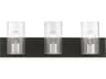 Livex Lighting Zurich 3-Light Black Brushed Nickel Glass Vanity Light