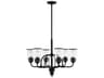 Livex Lighting Lawrenceville 6-Light Black Clear Glass Bell Chandelier