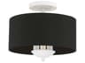 Livex Lighting Huntington 3-Light White Drum Semi Flush Mount