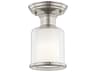 Livex Lighting Middlebush 1-Light Brushed Nickel Glass Cylinder Semi Flush Mount