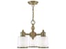 Livex Lighting Middlebush 3-Light Antique Brass Glass Cylinder Chandelier