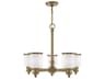 Livex Lighting Middlebush 5-Light Antique Brass Glass Cylinder Chandelier