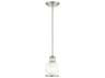 Livex Lighting Middlebush 1-Light Polished Nickel Glass Cylinder Mini Pendant