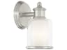 Livex Lighting Middlebush 1-Light Brushed Nickel Glass Wall Sconce