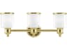 Livex Lighting Middlebush 3-Light Polished Brass Glass Vanity Light